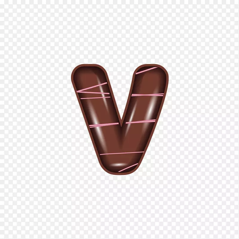 心棕色图案-巧克力字母表v