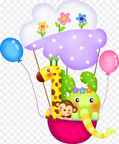 气球儿童-动物