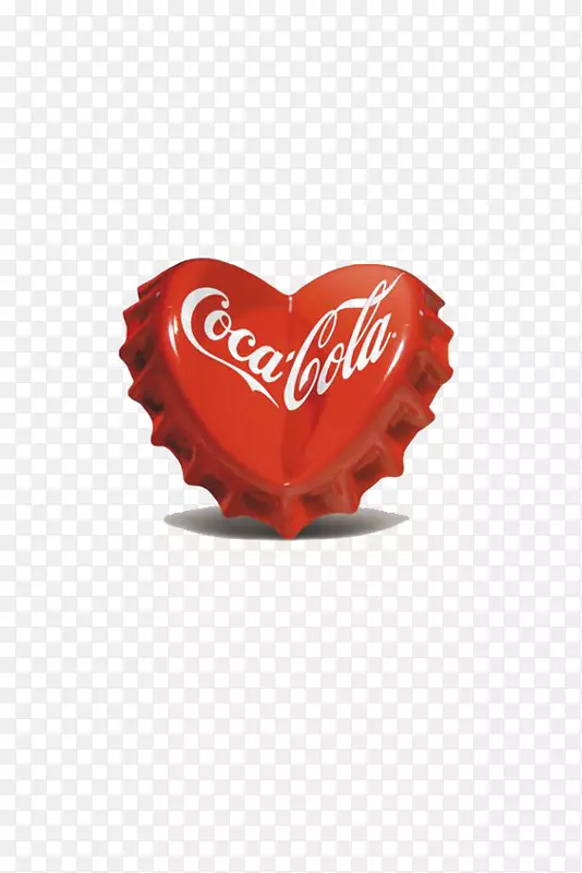 可口可乐软饮料广告.心形可口可乐瓶