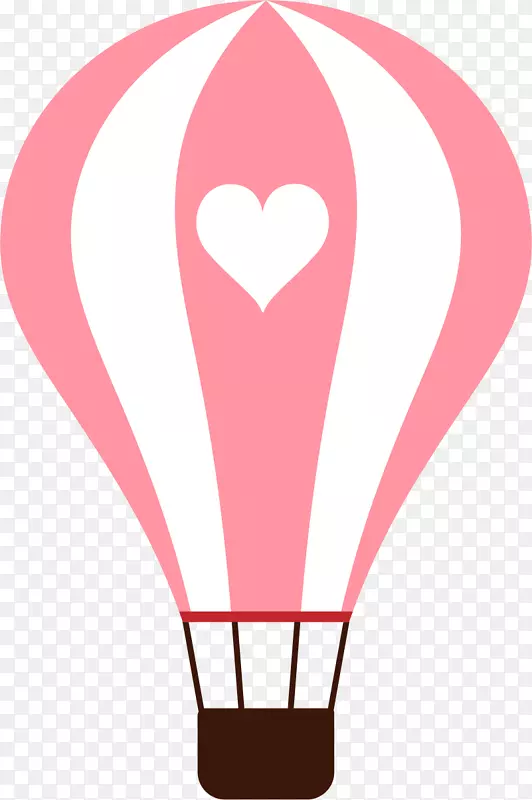 热气球卡通剪辑艺术-粉红色气球设计