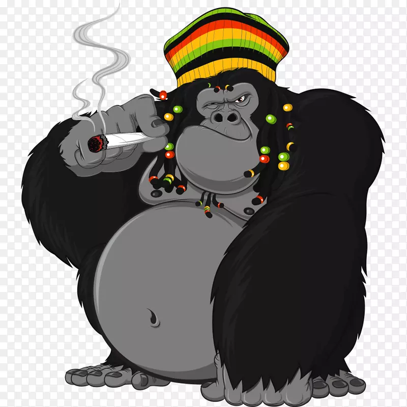 大猩猩Rastafari黑猩猩种群图-黑色大猩猩