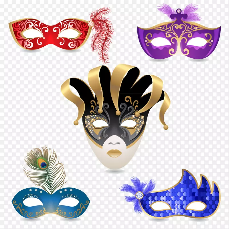 威尼斯面具狂欢节收藏摄影化妆舞会各种羽毛面具