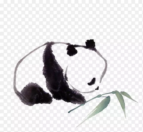 大熊猫画素描-熊猫