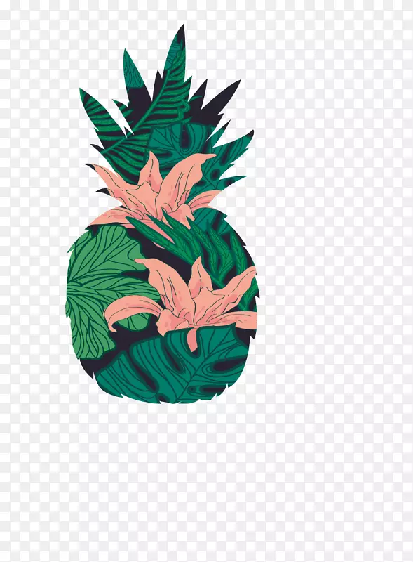 图标-热带花卉菠萝图案