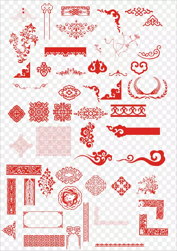 主题图案-春节红色装饰边框