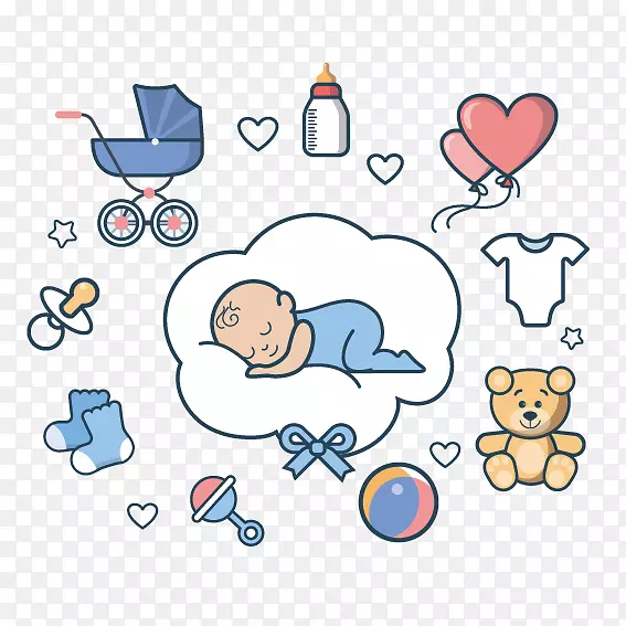 婴儿卡通睡眠图-睡眠婴儿