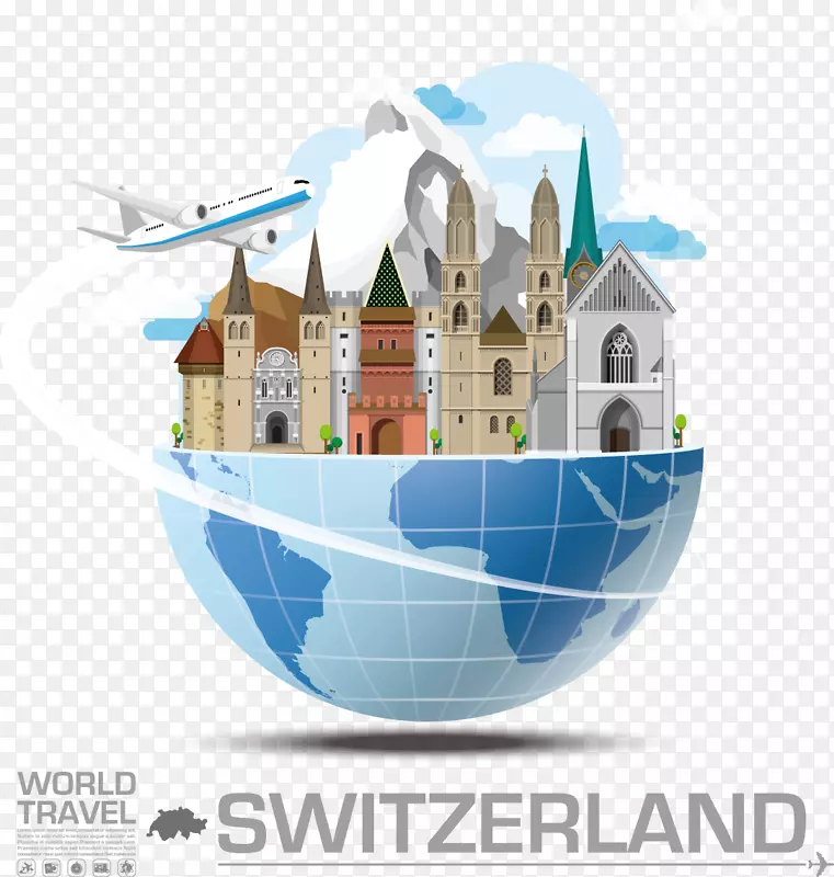 澳大利亚旅游插图-装饰建筑瑞士景点