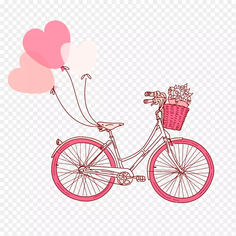 插图-粉红色自行车