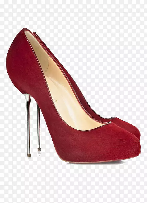 宫廷鞋红色专利皮革时尚.带红色高跟鞋的超细磨砂