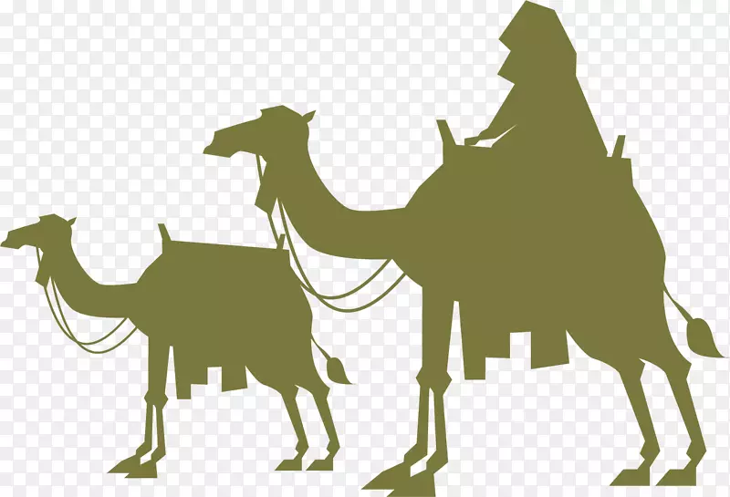 骆驼沙漠荒野-绿色骆驼