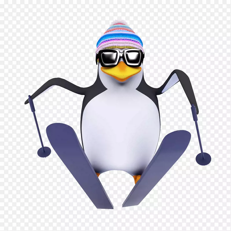 企鹅滑雪跳板艺术-滑雪企鹅