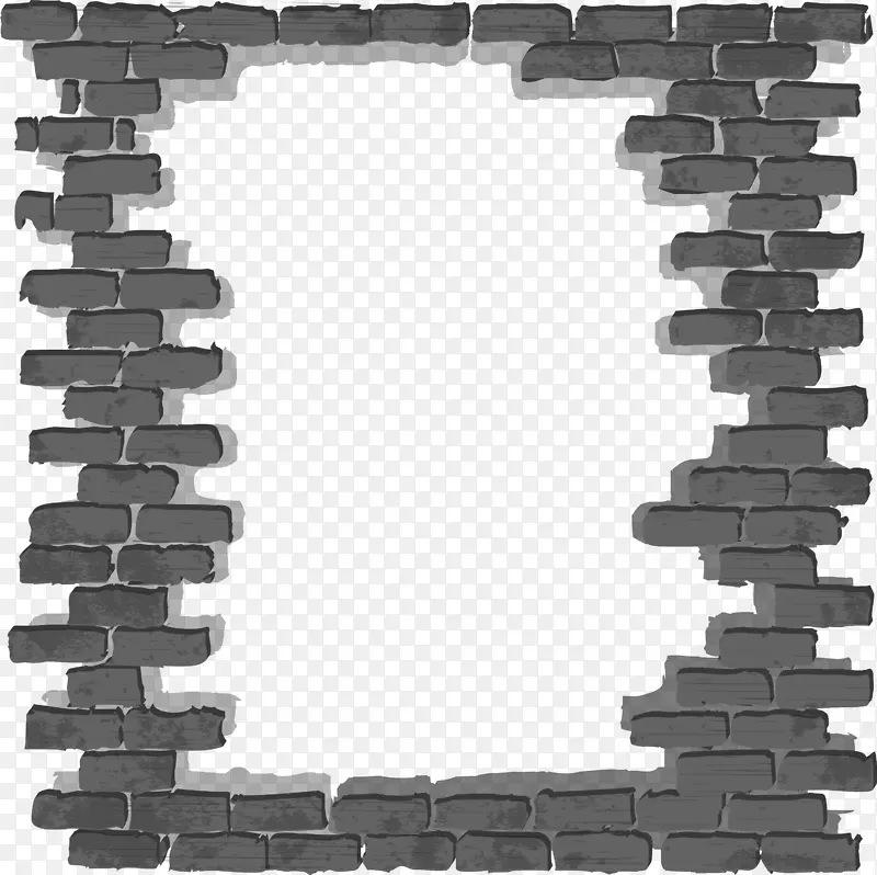 砖墙墙纸.黑色简易砖墙框架