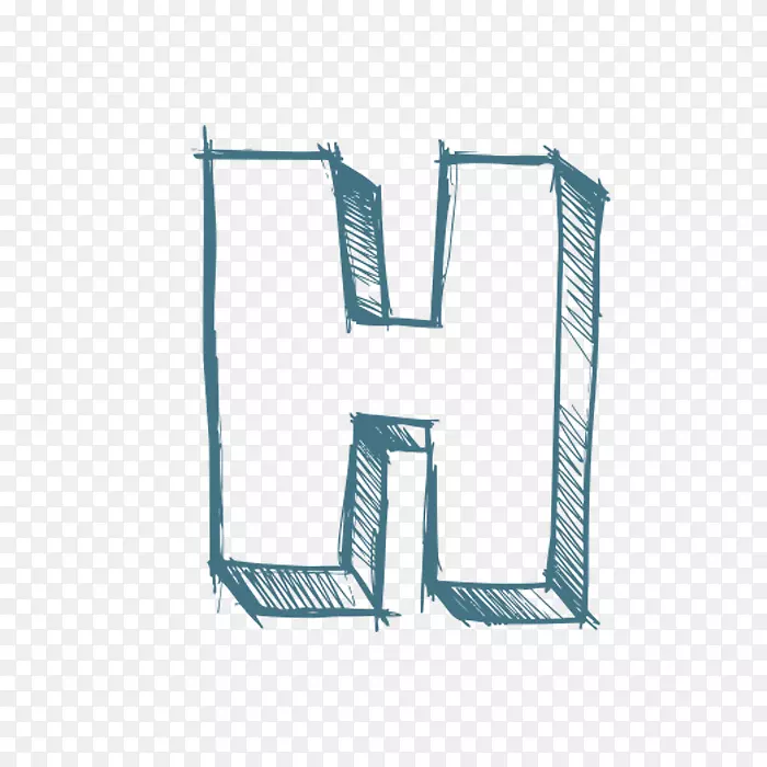 字母h字体-蓝色字母h