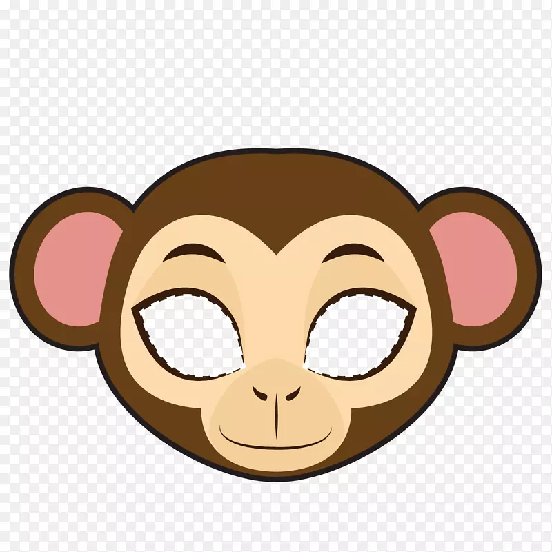 猴子剪贴画猴面具