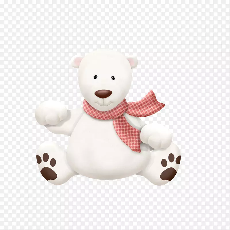 北极熊静物：粉色玫瑰北极剪贴画北极熊