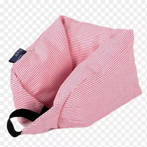 枕头充气图标-粉红色条纹u-枕头