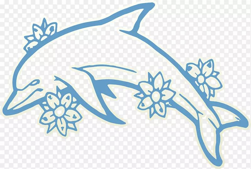 下背纹身海豚创意-装饰性海豚