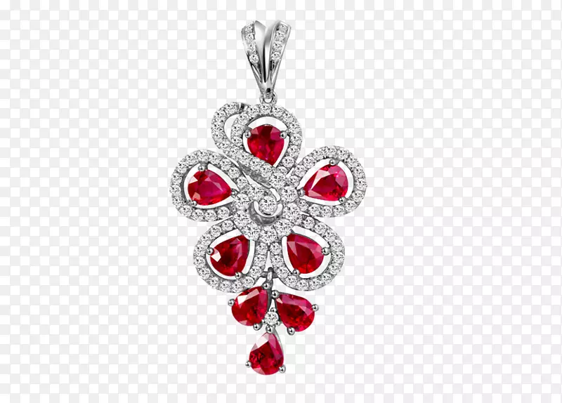 红宝石耳环项链-红宝石首饰