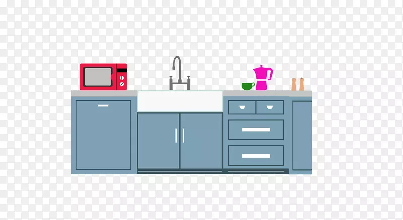 厨房橱柜图标灰色厨房壁橱