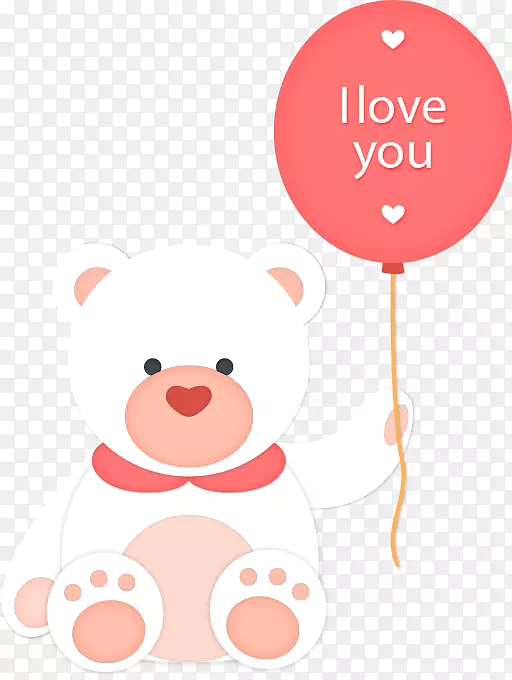 男友女友爱情插画-可爱的北极熊和爱气球载体