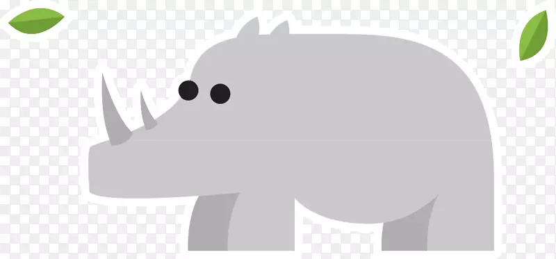 大象文字插图-犀牛