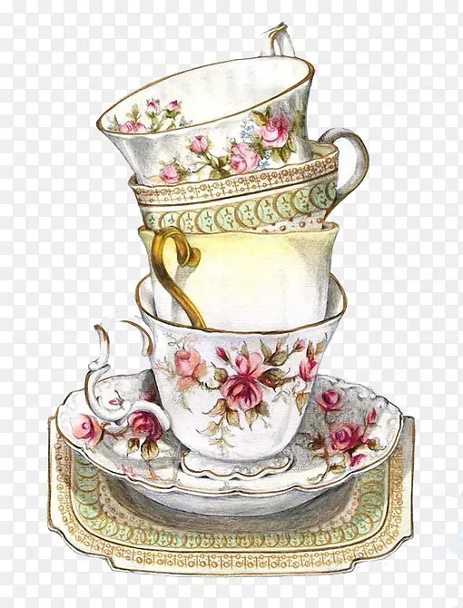 茶杯茶碟夹艺术杯