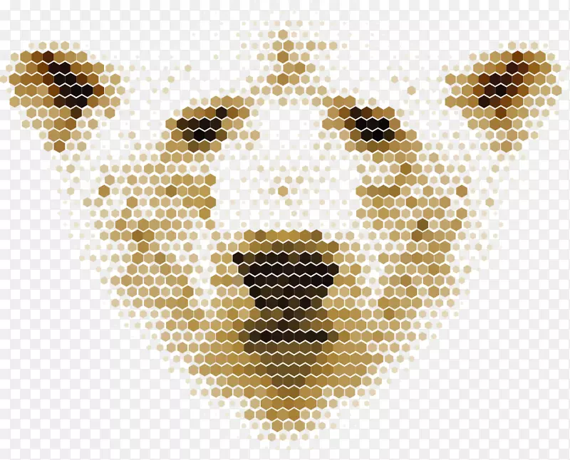 北极熊动物插图.马赛克北极熊