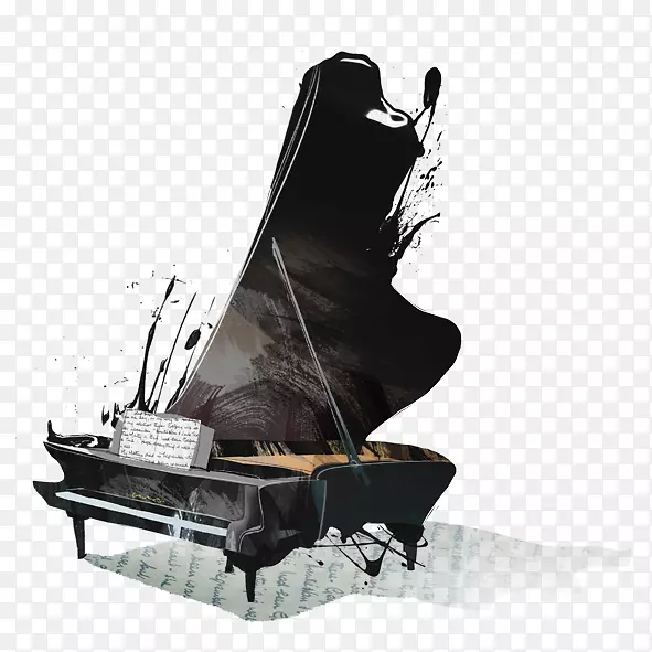 海报钢琴插图-钢琴