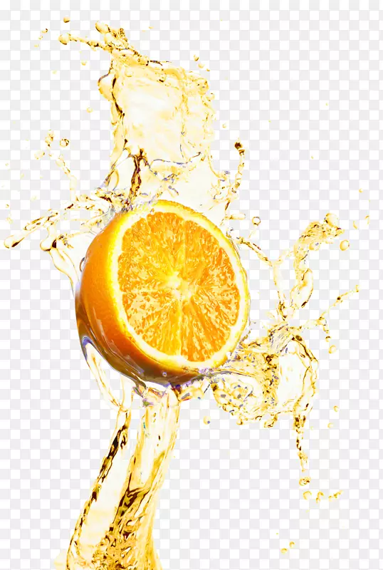 橙汁柠檬汁-橙汁喷溅装饰设计材料