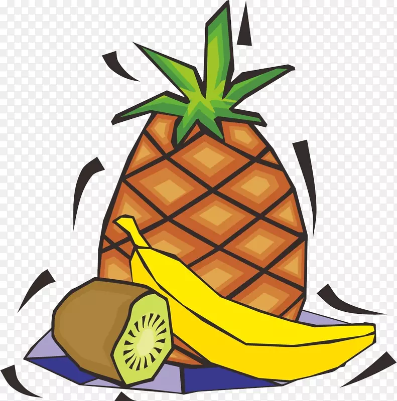 菠萝猕猴桃切片剪辑艺术-卡通菠萝香蕉猕猴桃