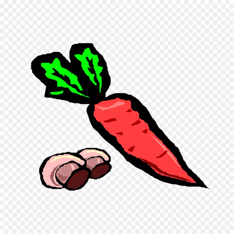 蔬菜胡萝卜水墨画