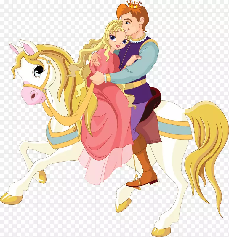 王妃-免费剪贴画-王子和公主骑着马