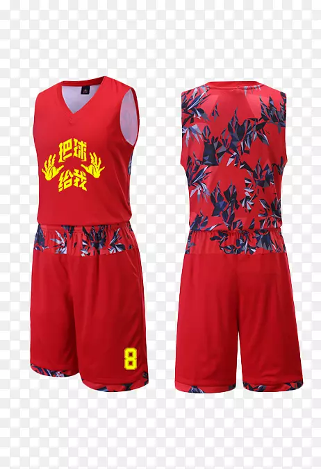 泽西岛篮球制服套装-红色篮球服