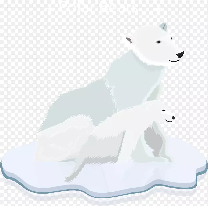 北极熊卡通冰卡通北极熊在冰上
