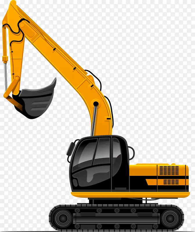 挖掘机重型设备建筑工程剪贴画挖掘机