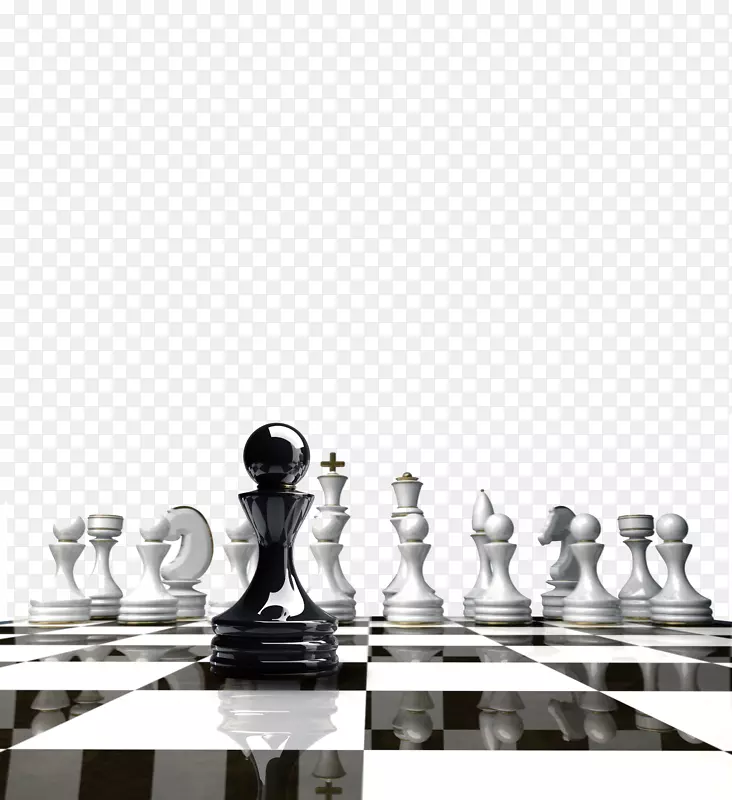 国际象棋棋盘中的黑白棋子-国际象棋
