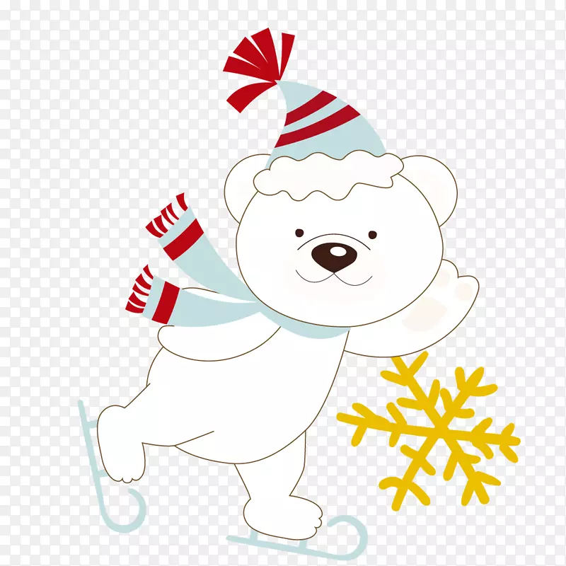 北极熊圣诞滑冰用的北极熊材料
