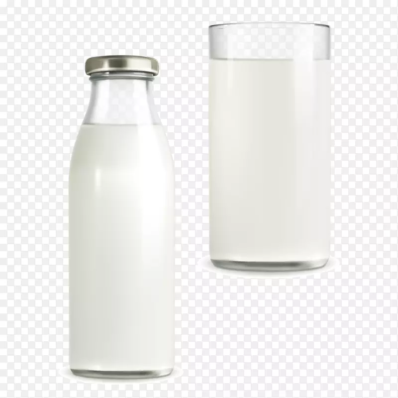 椰子奶瓶.载体奶玻璃制品瓶png