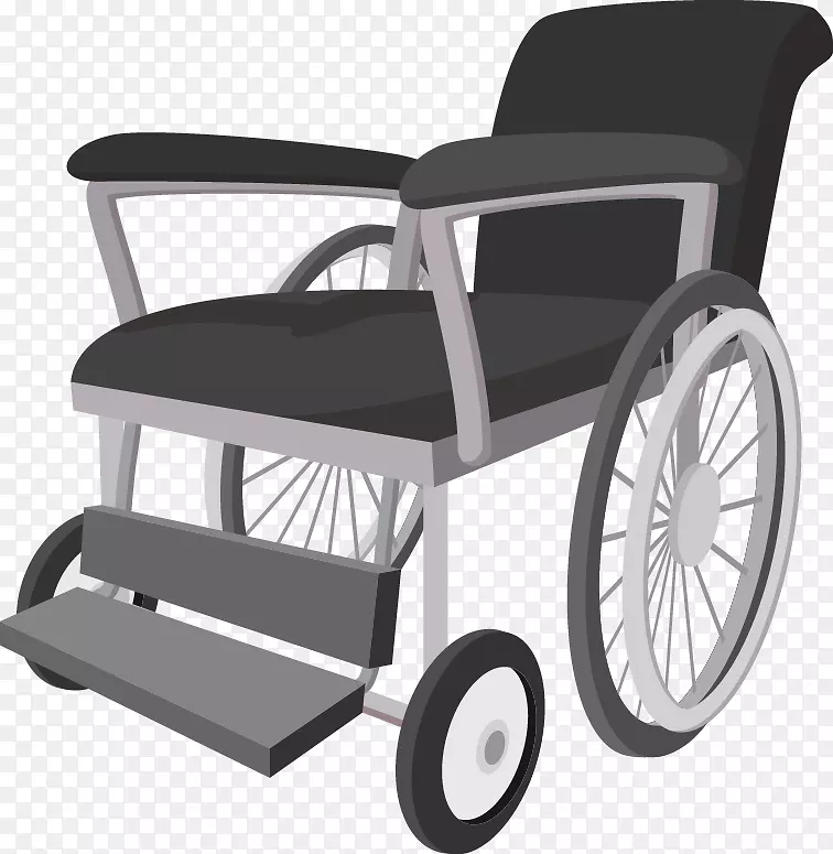 轮椅卡通插图-轮椅