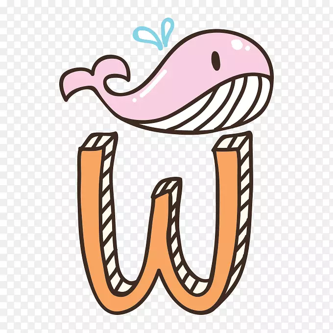 剪贴画-W和鲸鱼