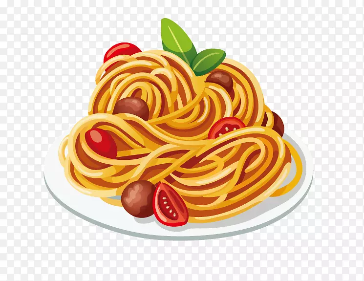 意大利面意大利菜带肉丸的意大利面条剪贴画意大利面