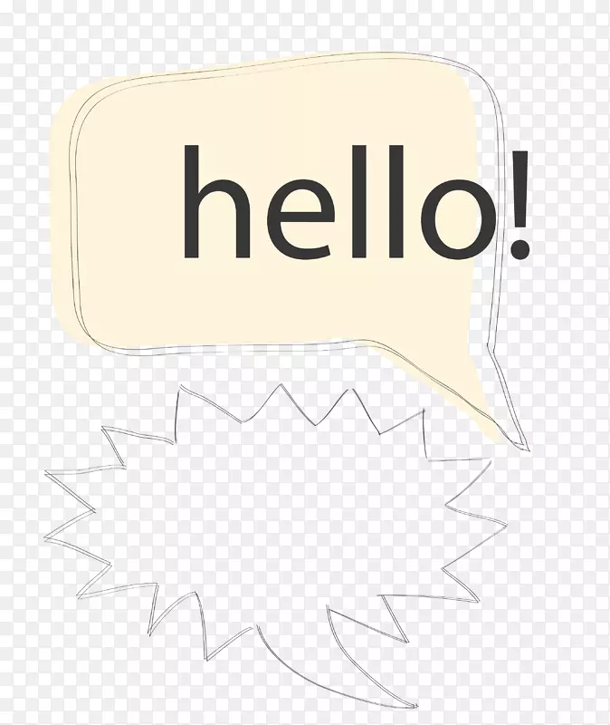 纸徽标文字插图-你好线对话框