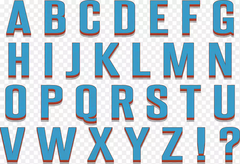 字母大小写字母插图.蓝色字母表