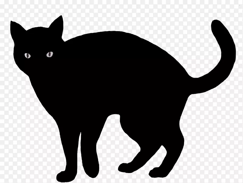 黑猫万圣节剪贴画-透明黑色剪贴画