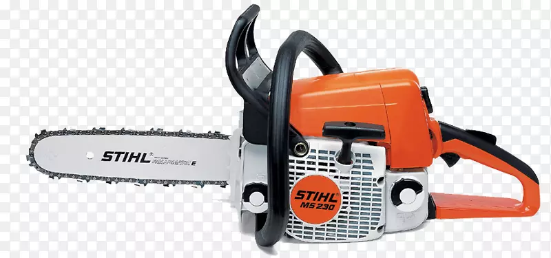施蒂尔链锯手工具-有一个橙色链锯