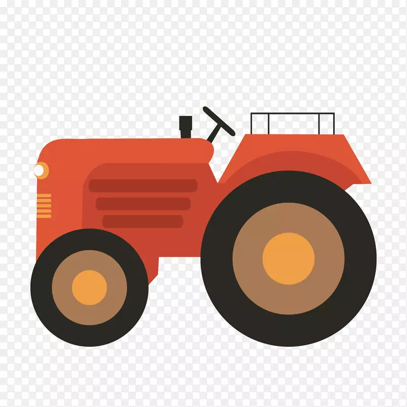 拖拉机农场农业剪贴画-红色拖拉机
