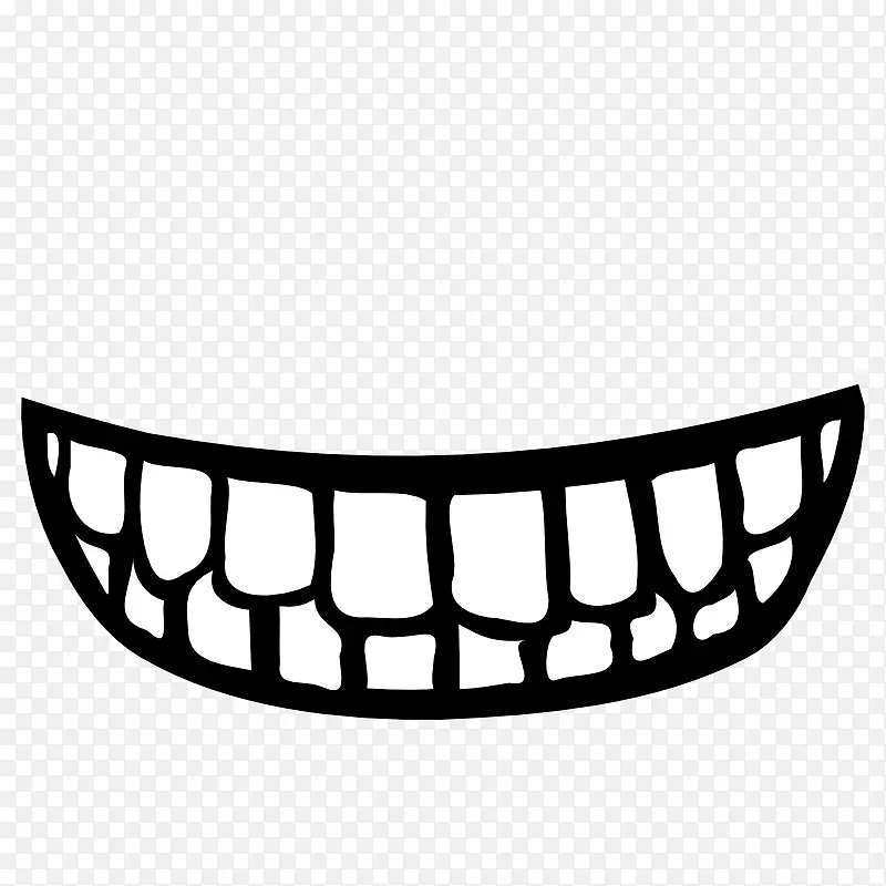 微笑，人类牙齿，口腔，剪贴画，牙齿