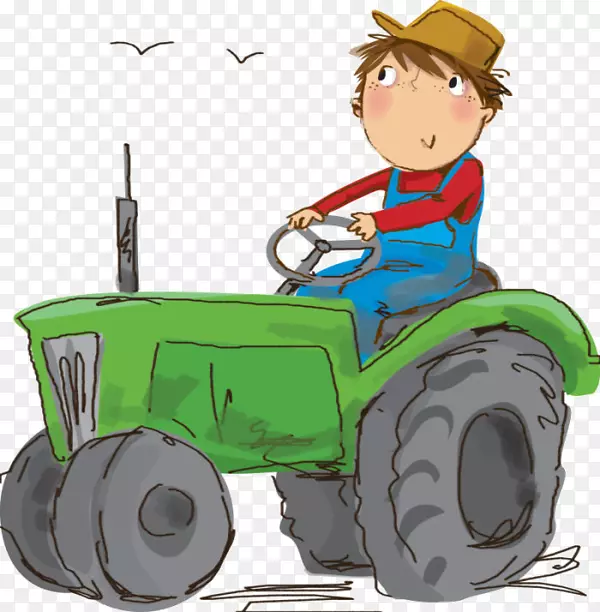 拖拉机农业剪贴画-打开拖拉机