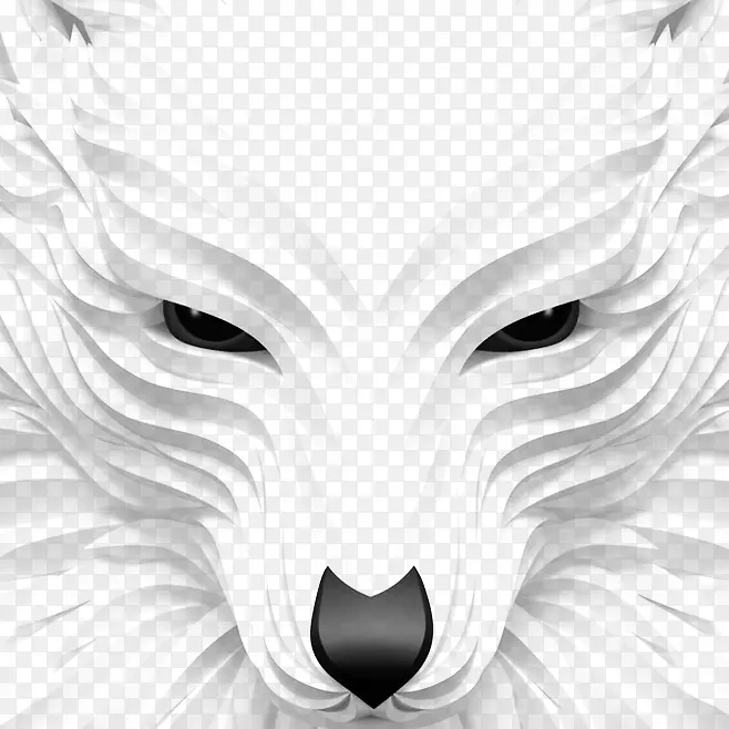 数字艺术图形设计-白狼