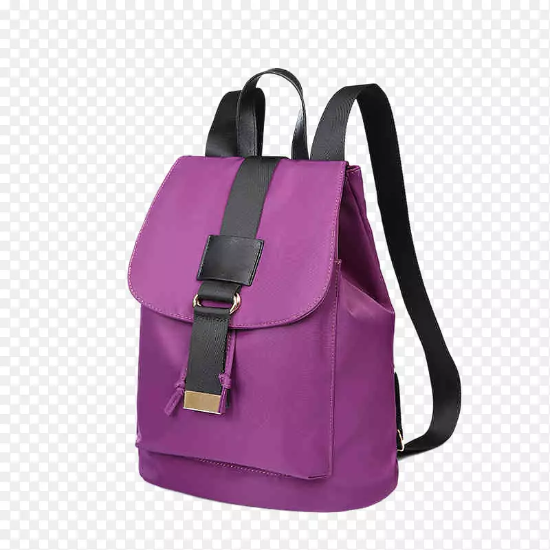 背包手提包帆布紫色帆布拉线背包